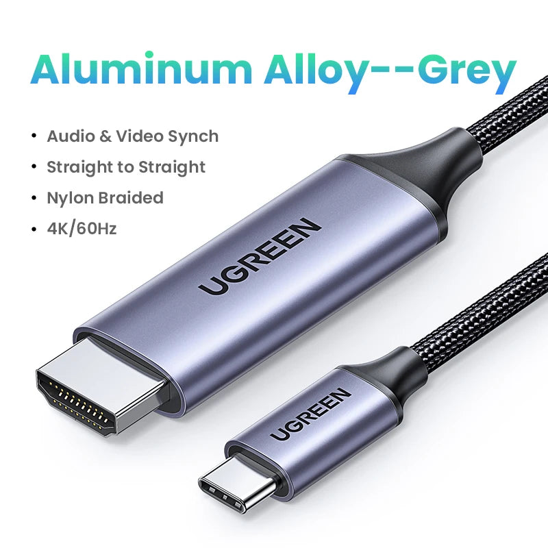 UGREEN USB C HDMI Cable Type C to HDMI 4K for iPhone 15 TV Converter MacBook Air iPad Samsung Pixelbook XPS USB C HDMI Adapter