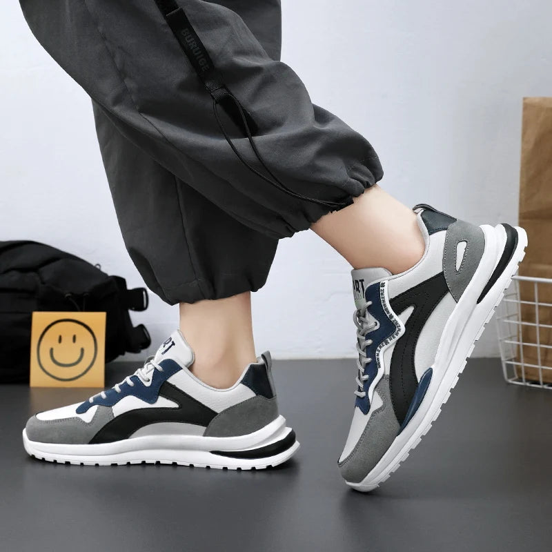 Men's casual sneakers shoes Four seasons new breathable non-slip soft-sole outdoor walking shoes lightweight sports running shoe