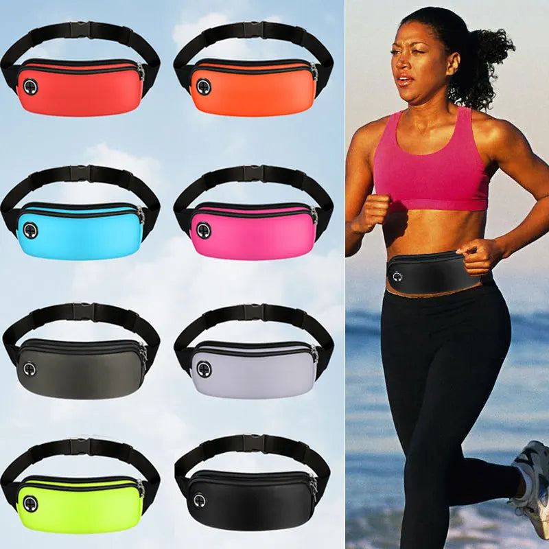 WRELS Outdoor Sports Waist Pack Waterproof Sports Fanny Pack Utralthin Lightweight Slim Running Belt Bag Jogging Waist Pack Bag