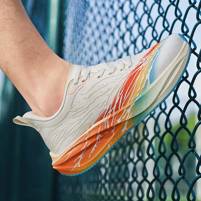 Men's casual speed sneakers spring summer soft sole comfort outdoor racing running shoes breathable light students sports shoes
