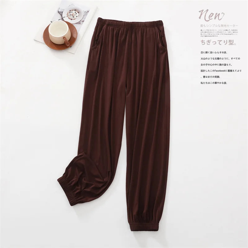 Casual Summer Pajama Pants New Spring Autumn Home Wear Pyjama Pant Lounge Bundle Foot Sleepwear Home Pantalon Pijama Women