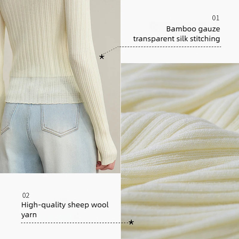 Amii Women's Autumn Sweater 2026 New Casual Round Neck Flared Sleeve Pullover Knitwear Solid Color Ladies Slim Top 12621042
