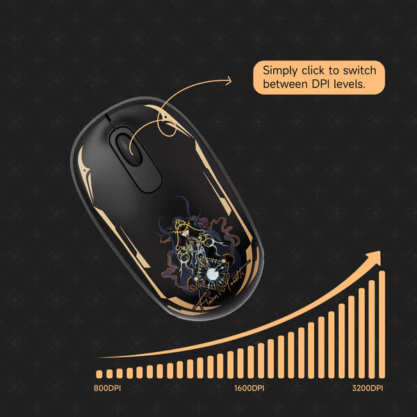 Akko Smart 1 2.4G Wireless Mouse Lord of the Mysteries Ergonomically Design 3200DPI Adjustable Lightweight Gaming Office Mouse