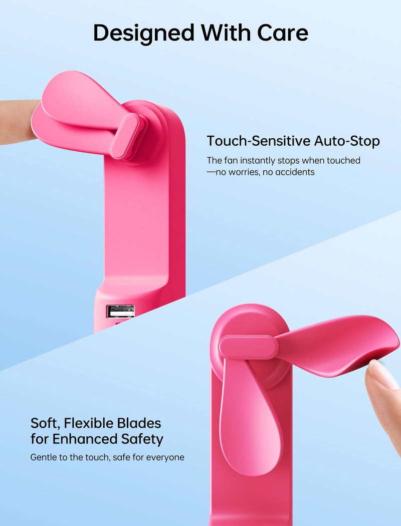 JISULIFE New Color Series F8 Portable Handheld Mini Fan 3 IN 1 USB Rechargeable with Power Bank, Flashlight, Pocket Design Fan