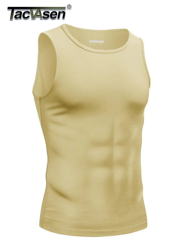 TACVASEN Mens Compression Summer Quick Dry Stretchy Tank Top Sleeveless Lightweight Slimming Breathable Workout Gym Muscle Shirt
