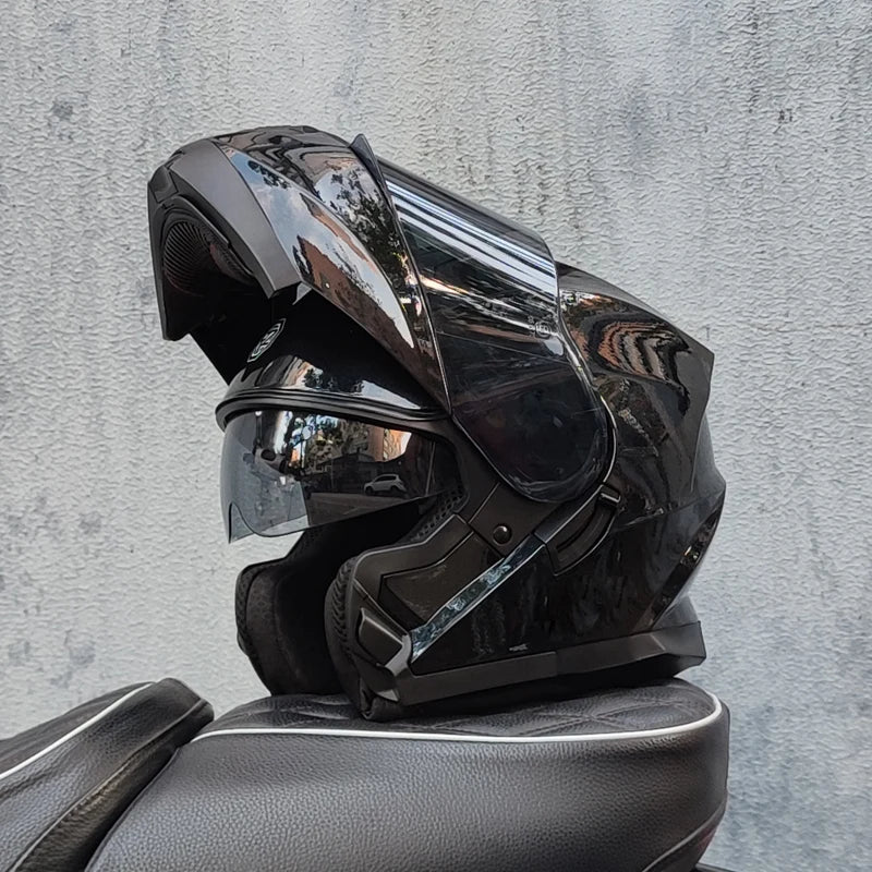 ORZ DOT Approved Full Face Helmets Crash Motorbike Protective Gear Men Women Flip Up Helmet Motorcycle Double Sun Visor