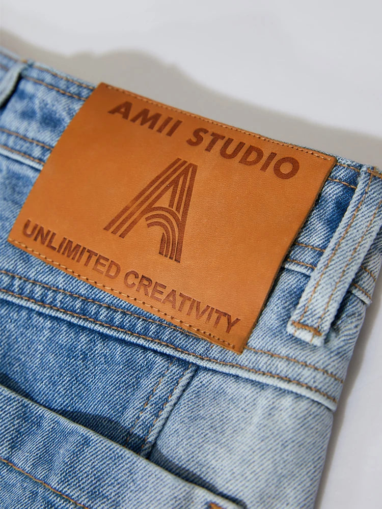 ខោខូវប៊យ Amii Minimalism 2024 សម្រាប់នារី ខោខ្លីរដូវក្តៅ ខោ Denim ថ្មី បែប Contrast Stitching Wash ខោកប្បាស ខោទាន់សម័យ 12422039