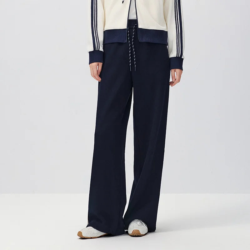 Semir Women Casual Pants Color Block Fleece Lined Wide Leg Sport Style 2026 New Winter Daily Wear Urban Casual Style