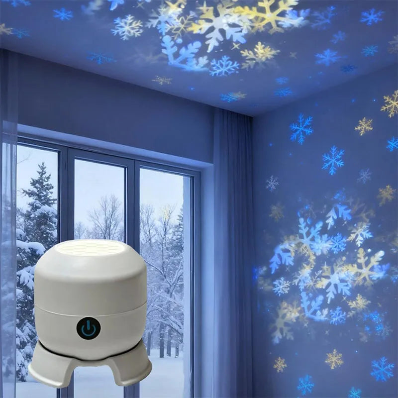 360° Rotating LED Starry Ocean Projection Night Light Dynamic Projector USB Rechargeable Adjustable Ambient Light Decor Lamp