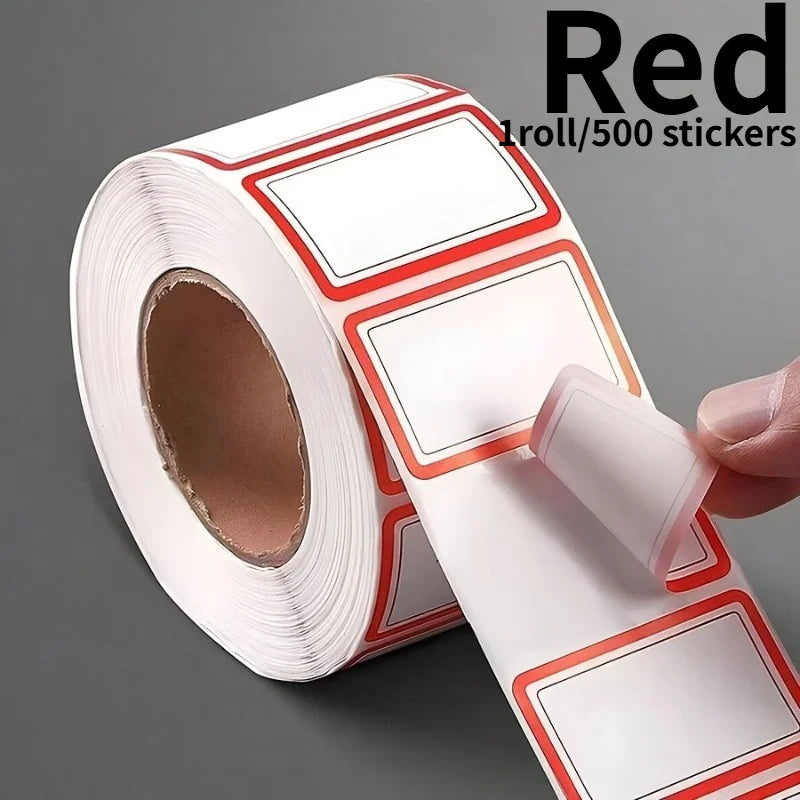 1roll/500sticker Self-Adhesive Label Stickers for File Classification,Price Marking,for Office, School Supplie.choose blue,red.
