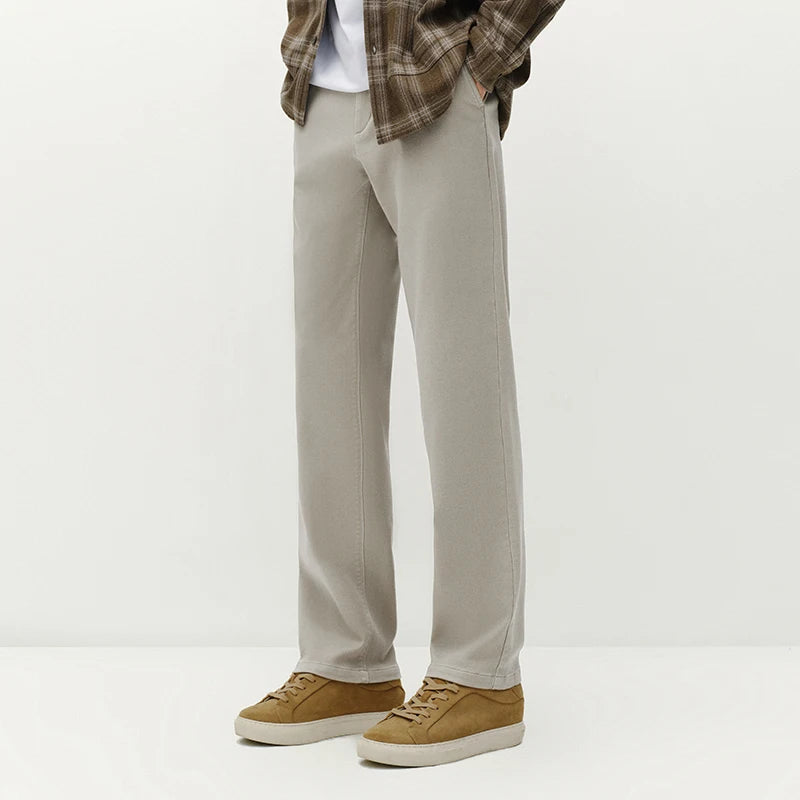 Semir Men Casual Pants Regular Fit Tapered Leg Business Casual Solid Color 2026 New Winter Daily Wear Urban Casual Style
