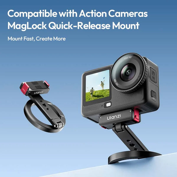 ជើងទ្រកាមេរ៉ា Ulanzi MA04 MagLock Quick-Release Mount សម្រាប់កាមេរ៉ា DJI Action 6 5 4 3 Action ដែលអាចទ្របានជាមួយវីស 1/4" Tripod Mount