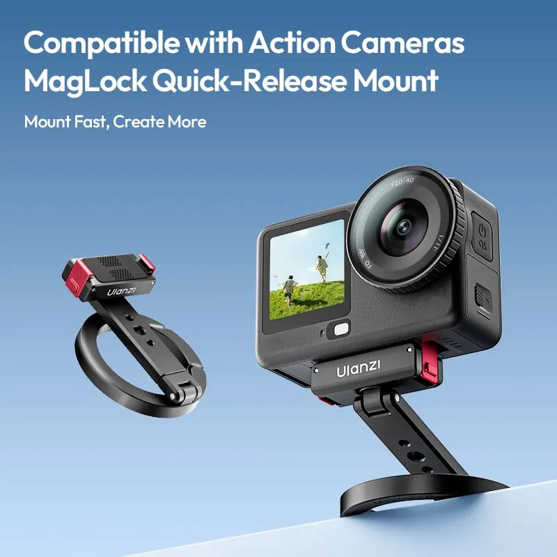 ជើងទ្រកាមេរ៉ា Ulanzi MA04 MagLock Quick-Release Mount សម្រាប់កាមេរ៉ា DJI Action 6 5 4 3 Action ដែលអាចទ្របានជាមួយវីស 1/4" Tripod Mount