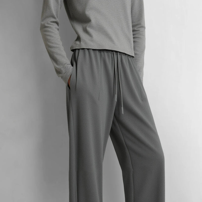 Amii Wide Leg Pants Drawstring Elastic Waist Loose Fit Autumn 2026 New Casual Comfortable Soft Versatile Women's Pants 12623035