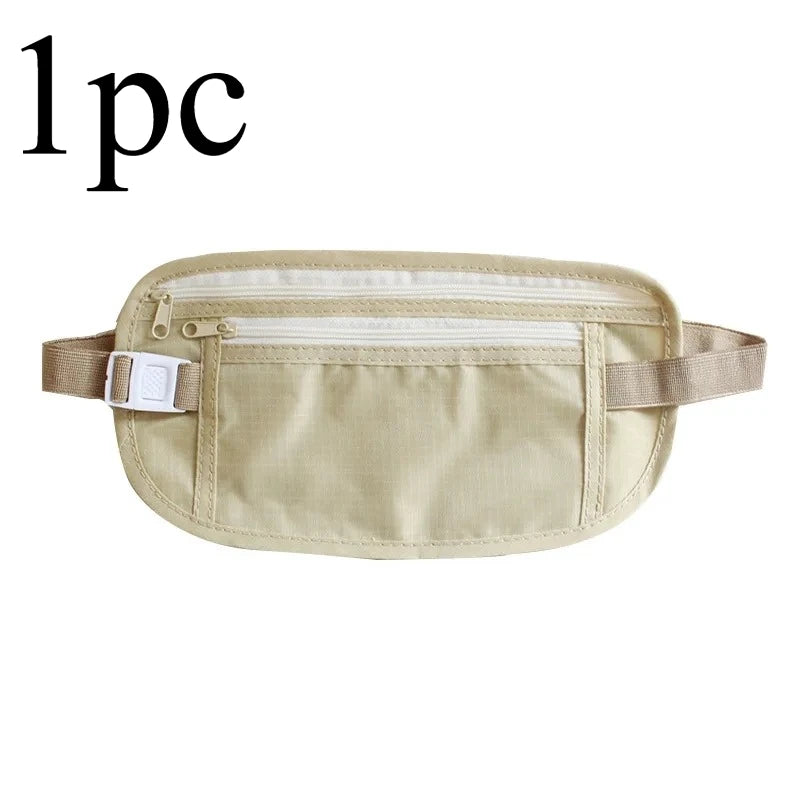 Invisible Travel Waist Packs Pouch for Passport Money Belt Bag Hidden Security Wallet Gift Travel Bag Chest Pack Money Waist Bag