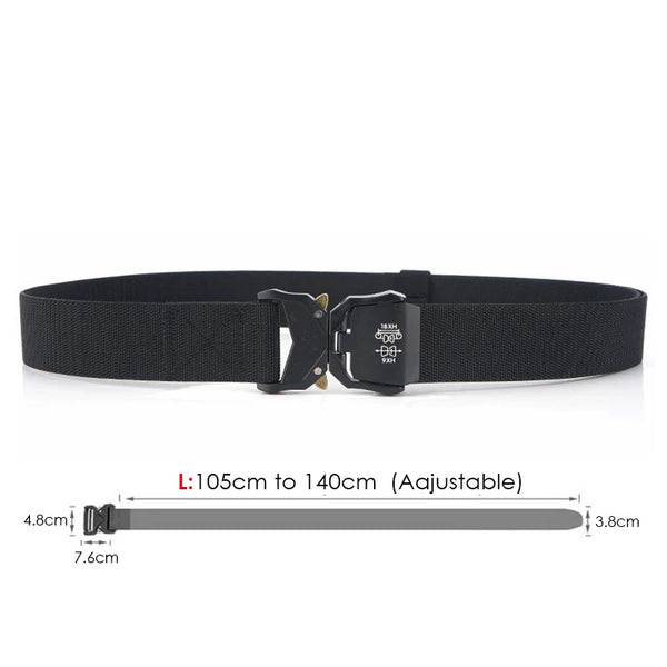 VATLTY 140cm Elastic Belt For Men Aluminum Alloy Quick Release Buckle Strong Nylon Tactical Belt Male Military Accessories