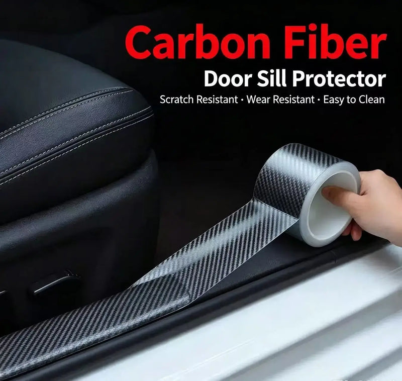 Universal Auto Door Threshold Anti-Scratch Film for Car Door Edge Protection with Carbon Fiber Texture and Bumper Guard