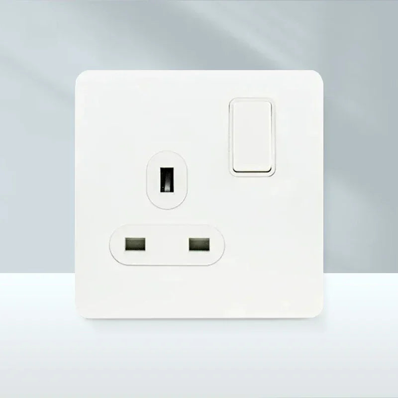 White Antique Stainless Steel Panel Wall Lamp Switch, Toggle Wall Dimmer Switch Socket EU USB Plug Socket 220V Electrical On Off