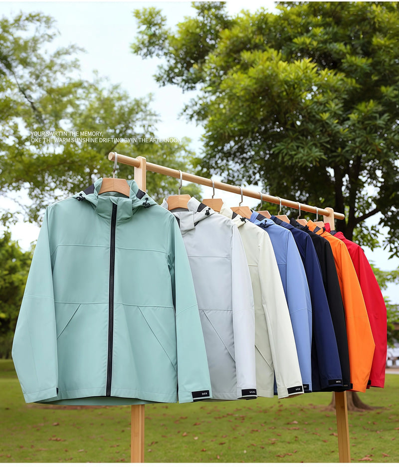 Autumn outdoor Hooded pure color  casual  Single layer down jacket waterproof windproof  outdoor  travel couple clothes