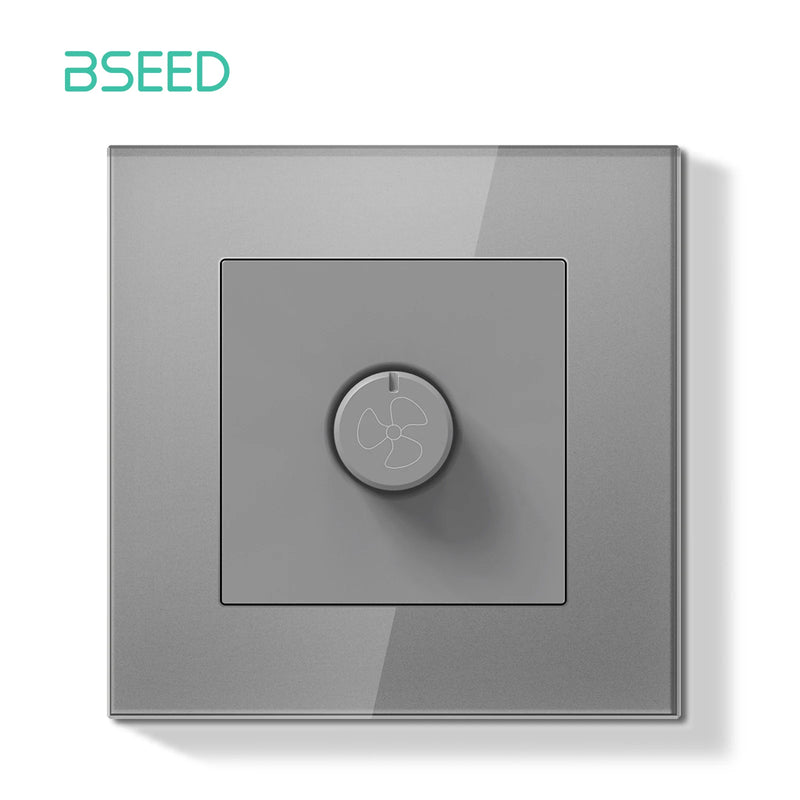 BSEED E Series Mechanical Button Switch 1/2Gang 1Way Light Switch Wall Electrical Socket ST TV CAT6 Socket Glass Panel Switch