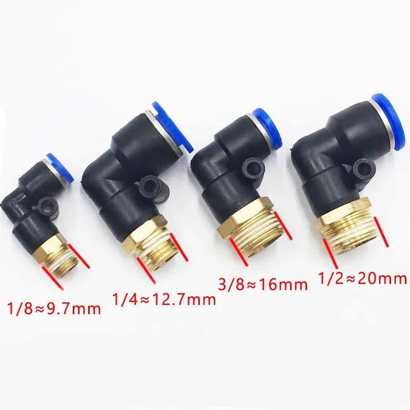 5PCS Pneumatic Air Connector Fitting PC/PCF/PL/PB/SL 4mm 6mm 8mm Thread 1/8 1/4 3/8 1/2 Hose Fittings Pipe Quick Connectors
