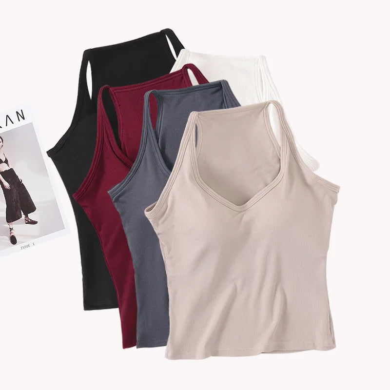 Chest Pad Sleepwear Top Bra Women's Spring Summer Underwear Pajamas One Piece Nightwear Bottoming Shirt Sexy Sleep Wear
