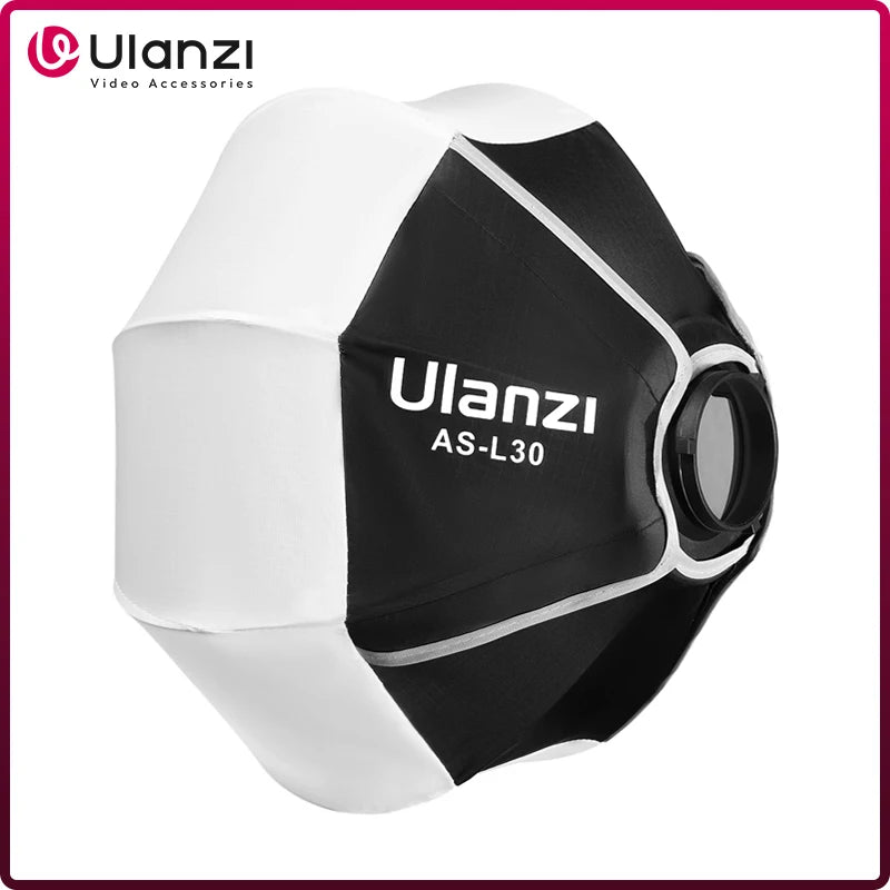 ឧបករណ៍បំពងសម្លេងចង្កៀង Ulanzi AS-L30 ទំហំ 30 សង់ទីម៉ែត្រ ប្រអប់ទន់ Mini Bowens Mount ឧបករណ៍បញ្ចេញពន្លឺរហ័សសម្រាប់ Ulanzi LT028 LT005 COB Light