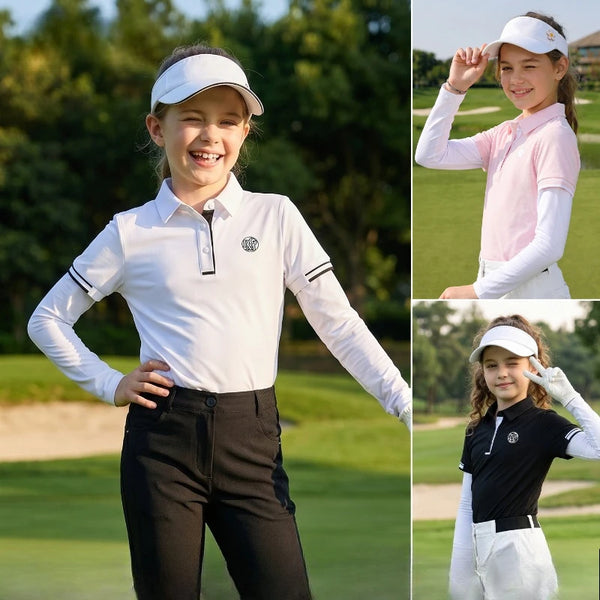 PGM Children's Golf Long Sleeve T-shirt Summer Ice Silk Moisture Absorbing Quick Drying Youth Top Clothes YF908