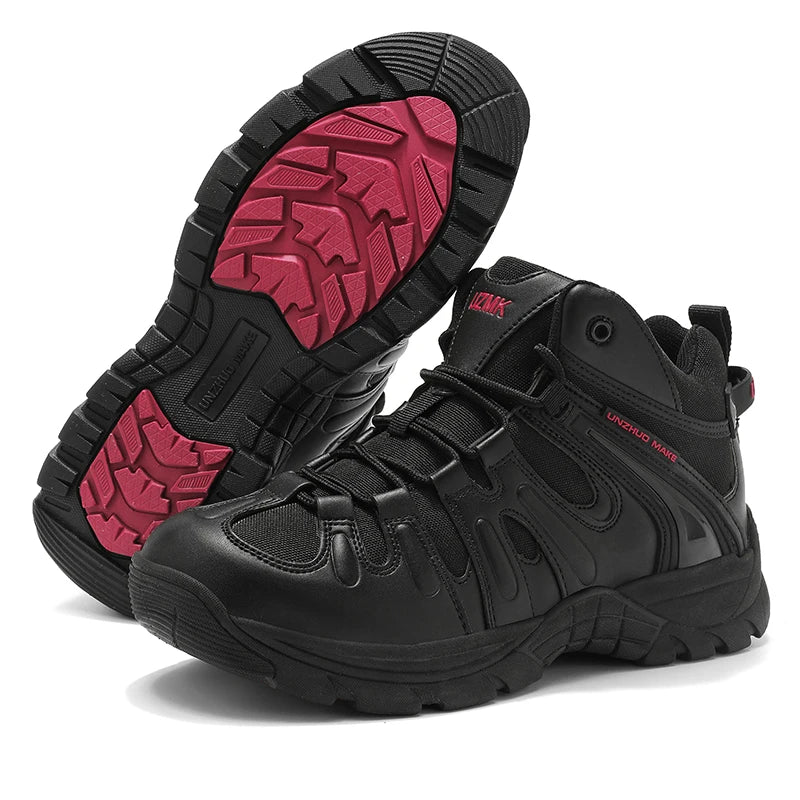 Men's Hiking Boots Four Seasons Anti-Slip Wear-Resistant Shock-Absorbing Breathable Cross-Country Training Boots Casual Walking