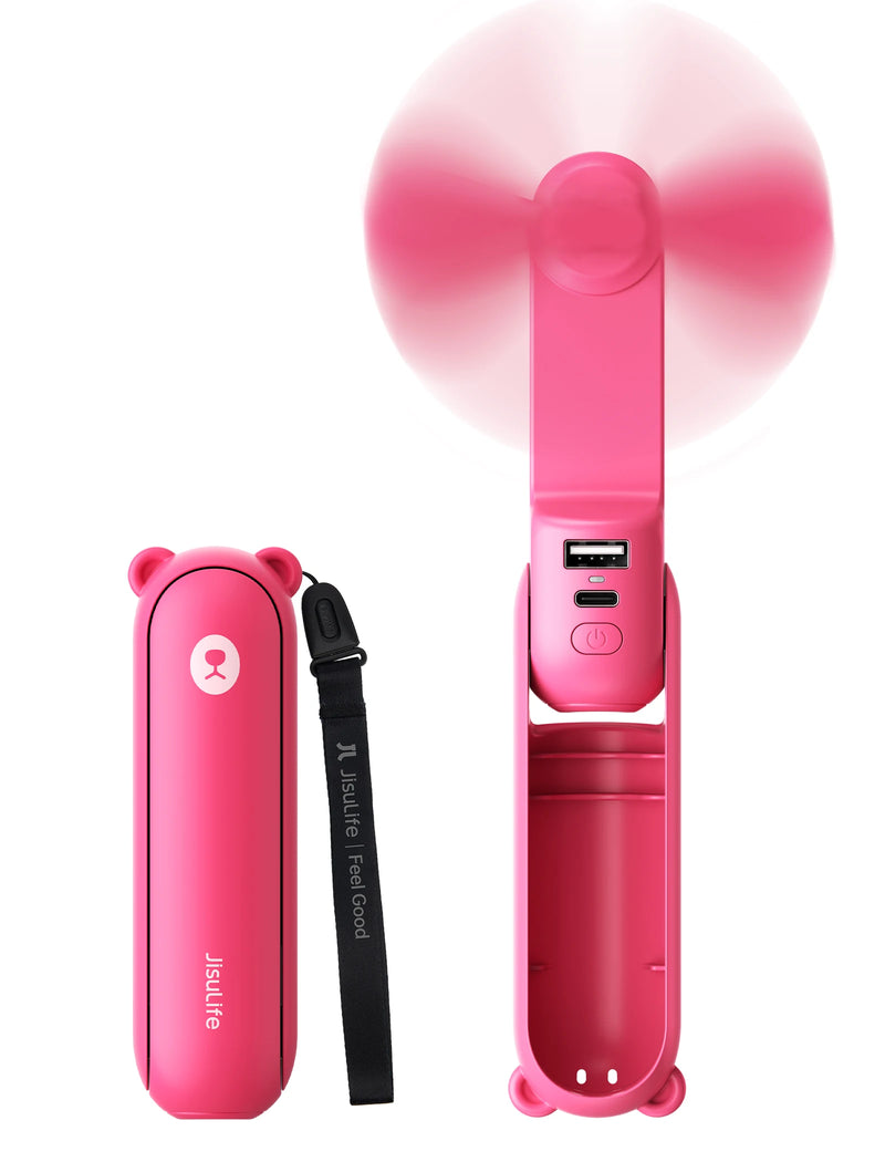 JISULIFE New Color Series F8 Portable Handheld Mini Fan 3 IN 1 USB Rechargeable with Power Bank, Flashlight, Pocket Design Fan