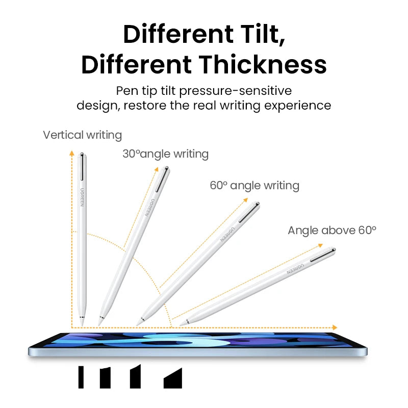 UGREEN For Apple Pencil For iPad Air 4 5 Pro 11 12.9 Mini 6 Palm Rejection Tablet Stylus Touch Pen APP Type C Charging