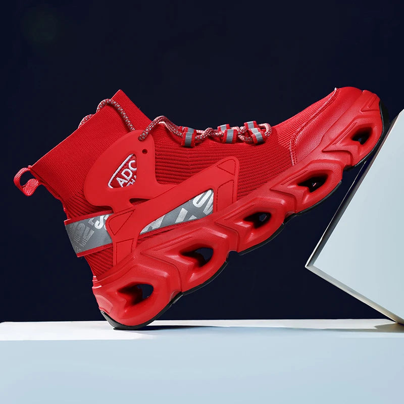 Mens Sports Shoes 2025 New High Top Thick Sole Trendy Casual Sneakers Cosy Wear-resistant Outdoor Running Shoes for Men