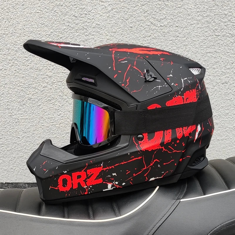 DOT approves ORZmotorcycle helmet children off-road helmet bike downhill AM DH cross helmet capacete motocross casco capacitance