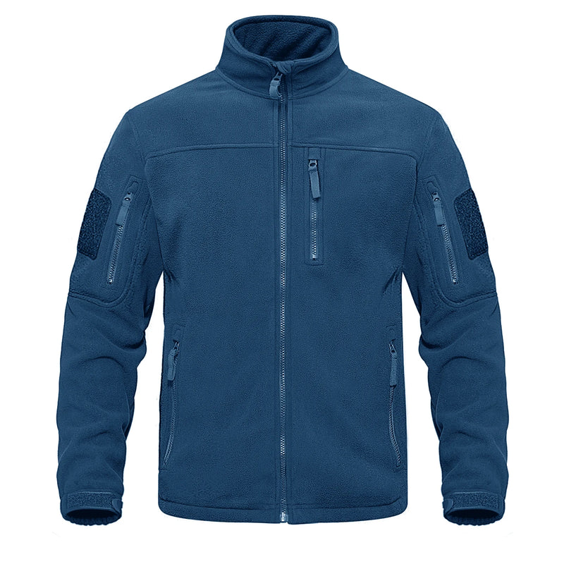 TACVASEN Full Zip Up Green Fleece Jacket Thermal Warm Work Coats Mens Zipper Pockets Casual Hiking Training Outwear Windbreaker