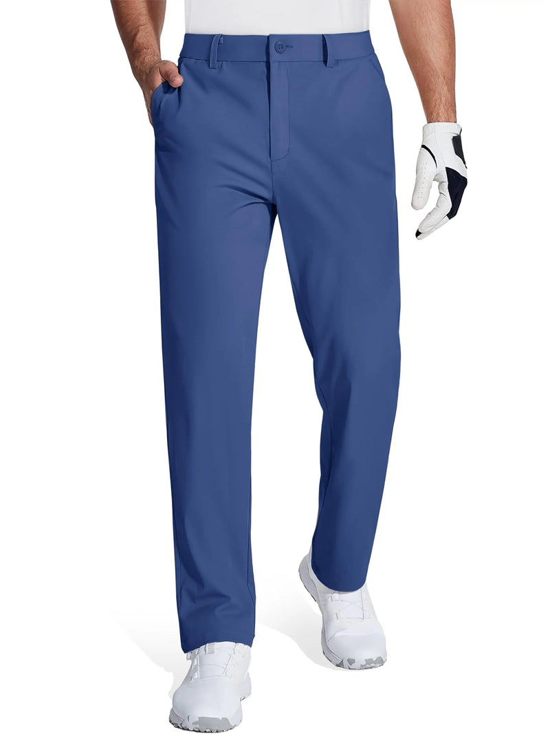 TACVASEN Mens Golf Stretch Dress Pants Staight Leg Quick Dry Water Resistant Lightweight Flat Front Work Pants Moisture Wicking