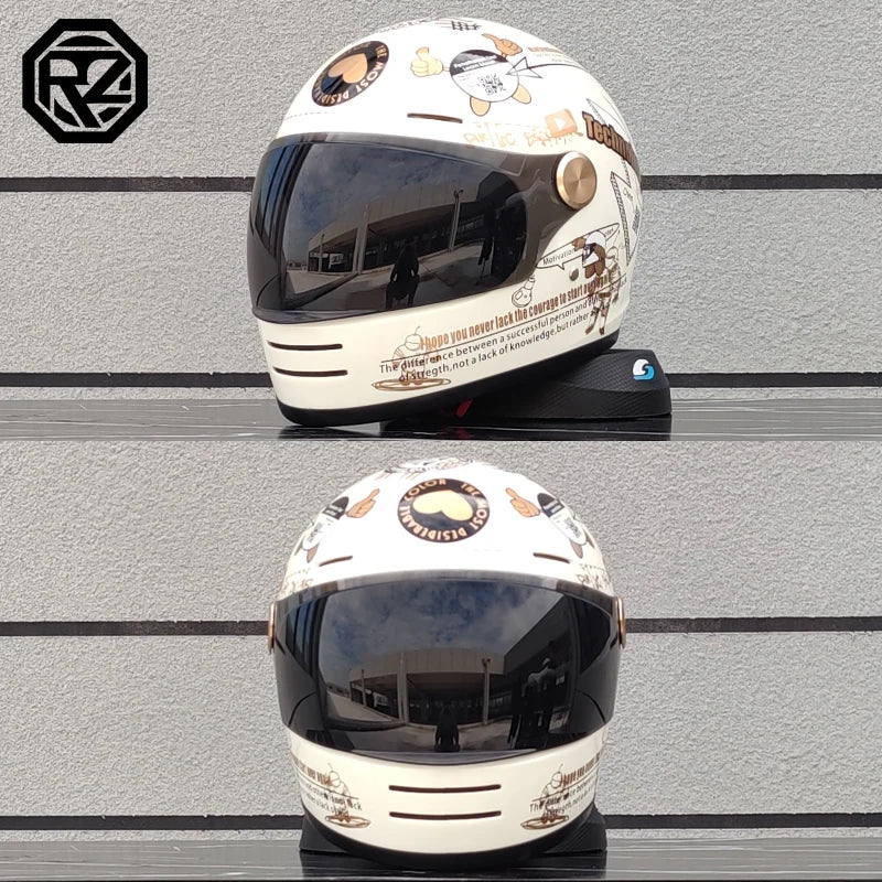 ORZ Motorcycle Helmet DOT Certification Retro Full Face Off Road Helmet Cascos Para Motos Capacete Casco Moto