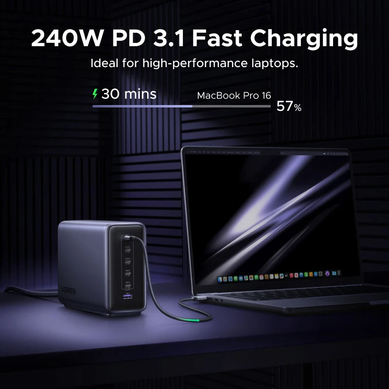 UGREEN 500W GaN Charger 6 IN 1 Desktop Charging Station PD 3.1 240W Max Single Port For MacBook Pro Laptop iPad Tablet iPhone 18