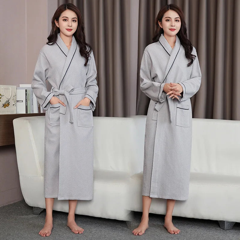 អាវងូតទឹក Kimono សម្រាប់នារី ទំហំធំ រលុង រដូវស្លឹកឈើជ្រុះ រដូវរងា អាវងូតទឹកដៃវែង កប្បាស 100% រ៉ូបងូតទឹក អាវគេងសម្រាប់ងូតទឹក ប៉ាហ្សាម