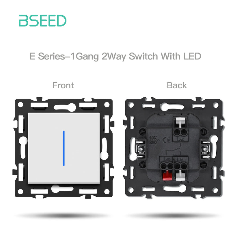 BSEED 1/2Gang Button Switch Function Part Glass Frame Only Light Switch DIY Part ST/TV/CAT6 Scoket Parts Free Combination