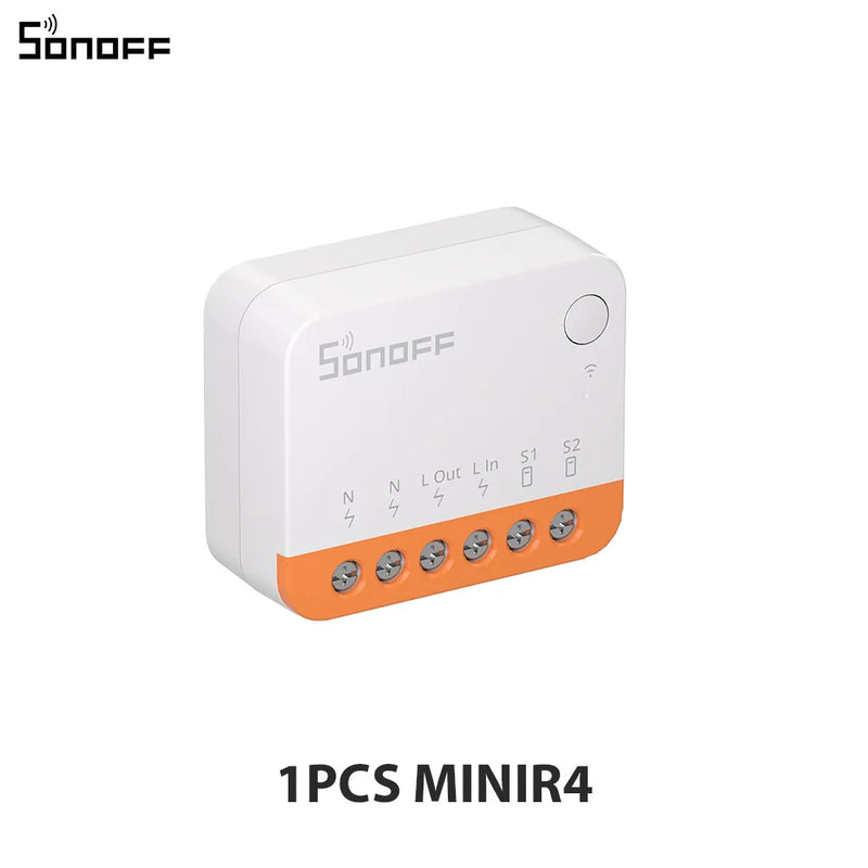 SONOFF MINIR4 Extreme WiFi Smart Switch 1-10PCS Tiny Size External Switch Control Detach Relay Mode via EWeLink Alexa Google