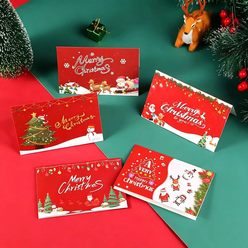 Merry Christmas Greeting Card Handwritten Blessing Card For Christmas Eve New Year Gift Card Flower Gift Accessory Holiday Party