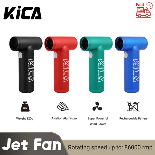 KICA Jetfan Compressed Air Blower Portable Turbo Fan Rechargeable Air Dust Cleaner for PC Computer Keyboard Car Camera