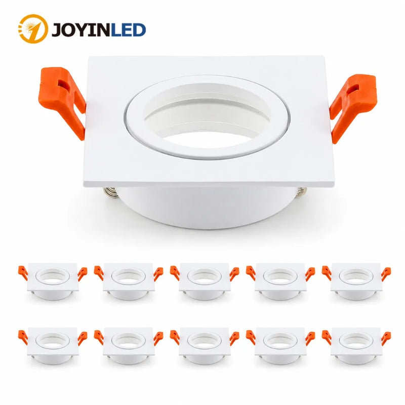 JOYINLED 1/10PCS Adjustable LED Recessed Downlight Frame Aluminum Trim Housing GU10 MR16 Ceiling Spotlight Fixture 65mm Cut Out