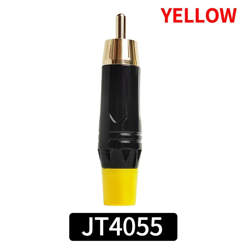 ឧបករណ៍ភ្ជាប់ RCA ប្រុសស្រោបមាស 10 ដុំ - ឌុយ Jack អូឌីយ៉ូភាពស្មោះត្រង់ខ្ពស់សម្រាប់ខ្សែឧបករណ៍បំពងសម្លេង DIY ឧបករណ៍ពង្រីកសំឡេង និងខ្សែភ្លើងប្រព័ន្ធ Hi-Fi