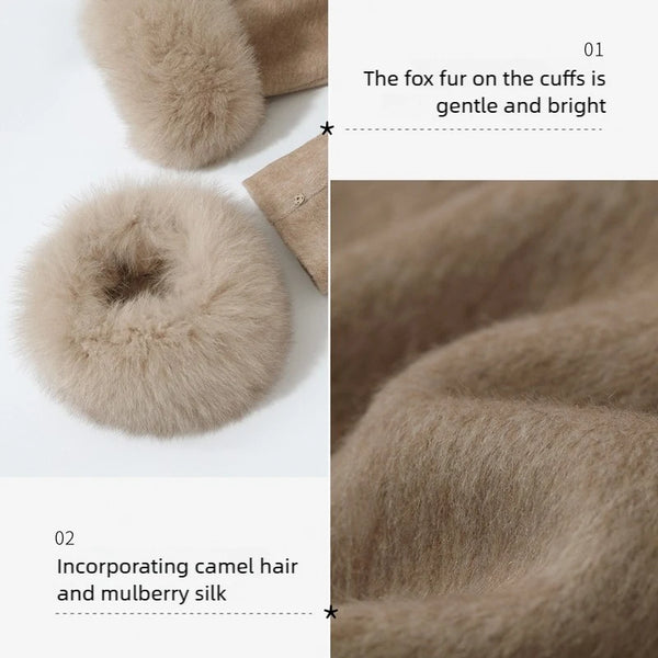 Amii Wool Coat For Woman Loose Warm Long Women's Coat Drop-shoulder Sleeves Elegant V-Neck 2026 Winter New Double-sided 12554029