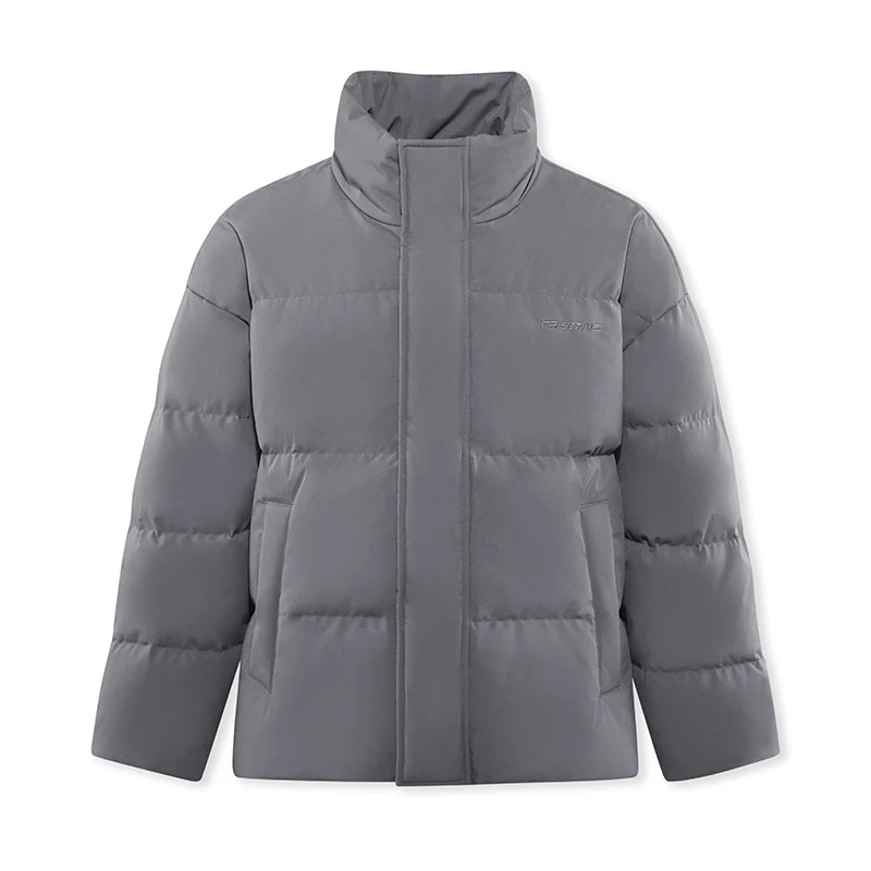 Semir Men Puffer Thick Down Colorblock Textured Print Stand Collar Loose Fit 2026 Urban Casual Warm Couple Style Outerwear