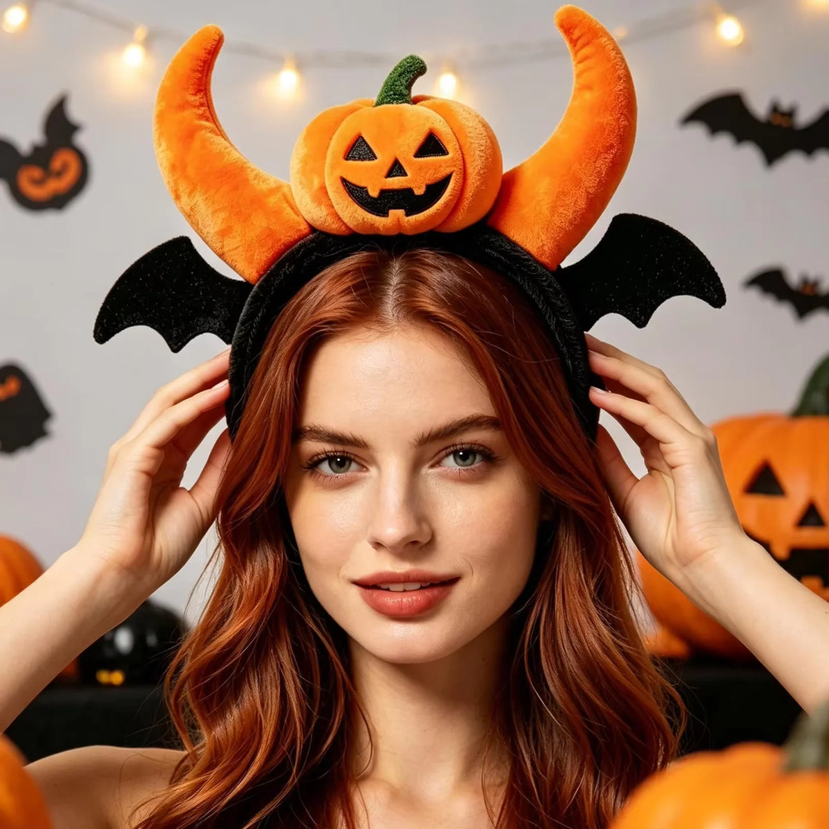 Pumpkin Headbands Halloween Costume Headband Pumpkin Decor Hair Band for Party Cosplay Accessories Halloween Photo Props