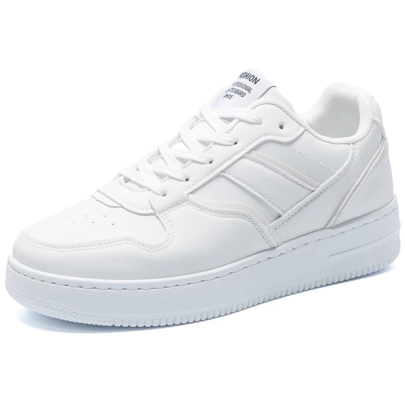 Men's casual shoes four seasons new breathable lightweight soft-sole outdoor flat walking shoes fashion student white board shoe