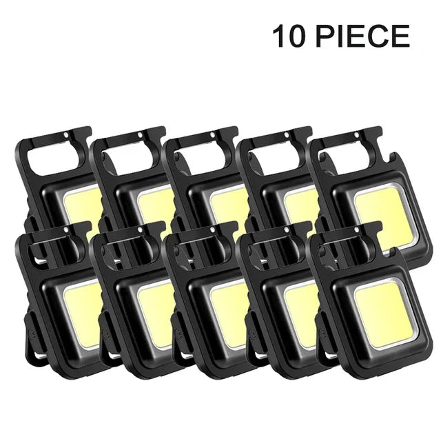 ភ្លើងការងារ COB 5PCS ភ្លើងពិលខ្នាតតូចចល័ត ចង្កៀងកូនសោរ 4 ភ្លើង LED ក្រៅផ្ទះ ការពារទឹក ភ្លើងសម្រាប់បោះតង់ ភ្លើងនេសាទ ភ្លើងពិលសម្រាប់ប្រើប្រាស់បន្ទាន់