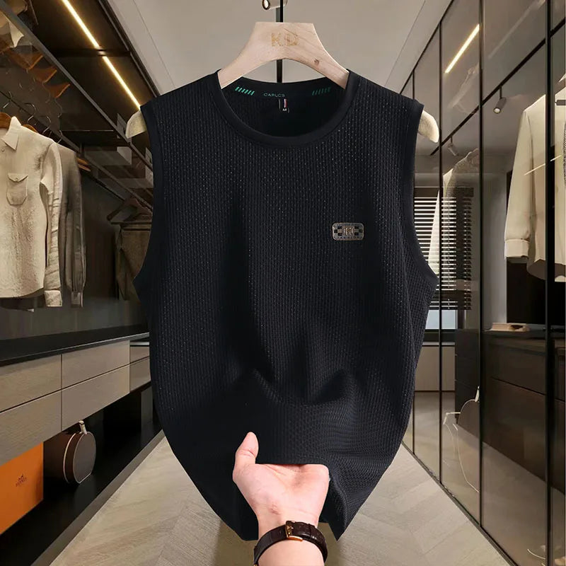 Hit Product Men Vest Round Neck Pattern Printing Summer New Sleeveless T-Shirt Casual Fashion Versatile Daily Commute Men's Wear